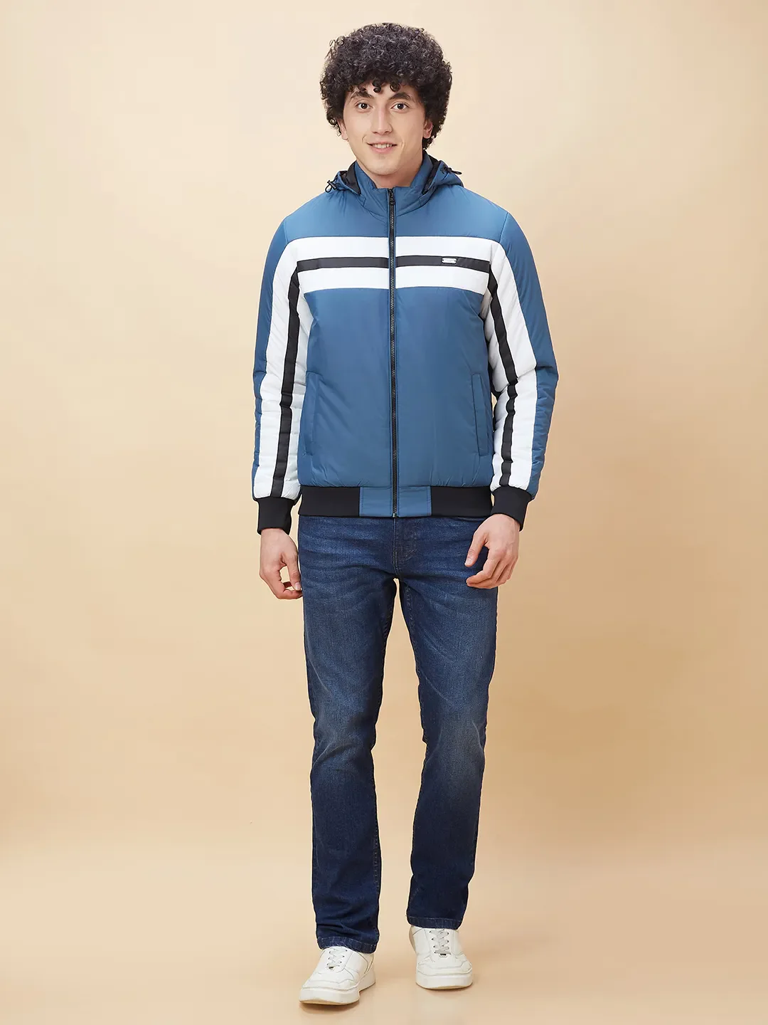 Blue Regular Fit Men's Jacket by Being Human Clothing - Image 2
