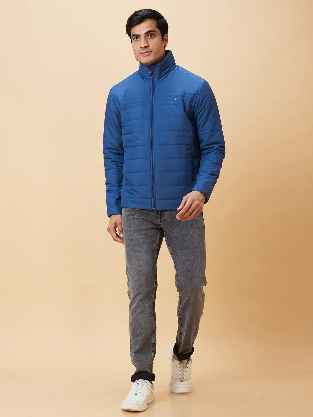 Blue Regular Fit Long Sleeves Men's Jacket by Being Human Clothing - Image 2