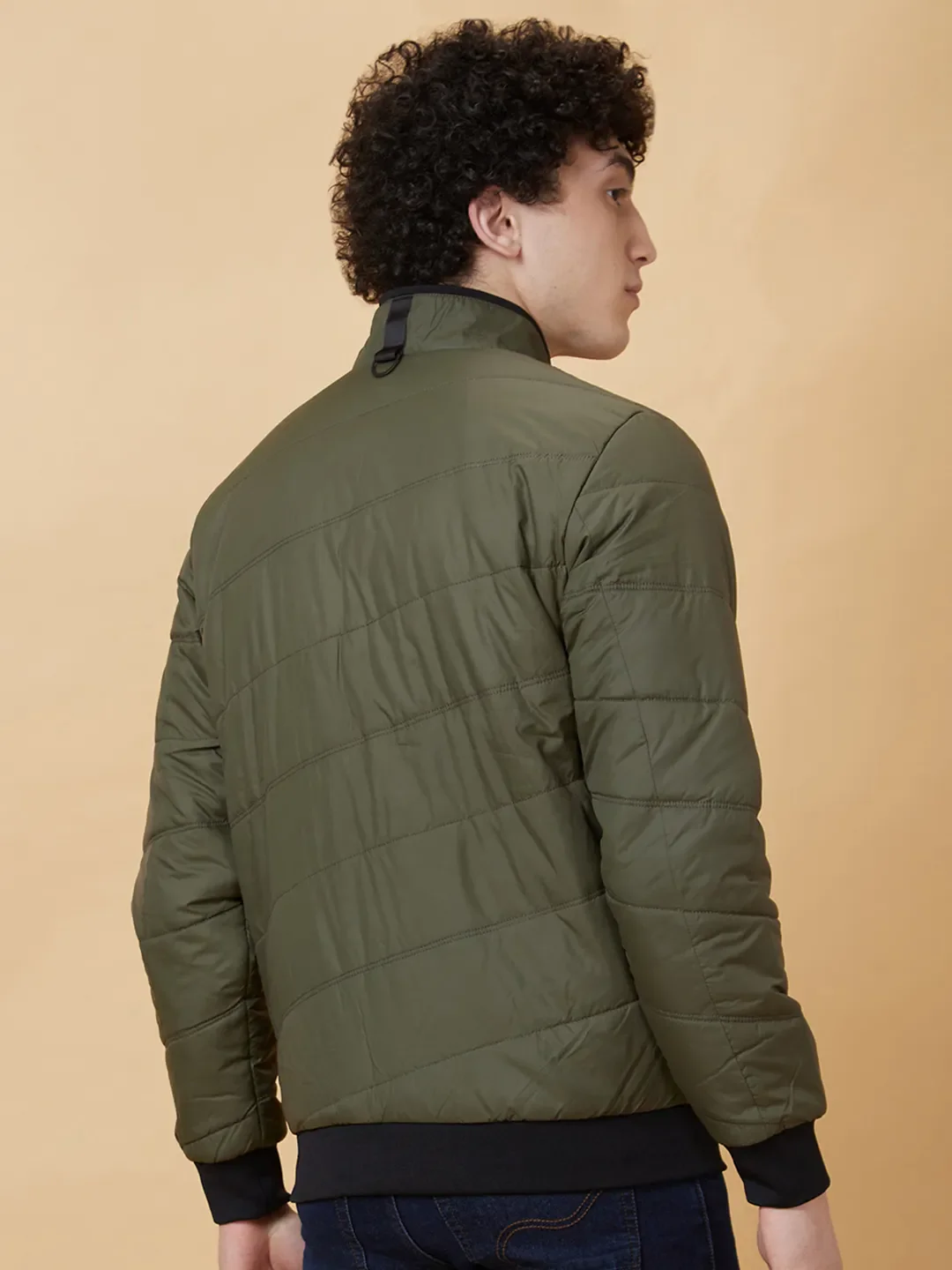 Green Regular Fit Men's Jacket by Being Human Clothing - Image 2
