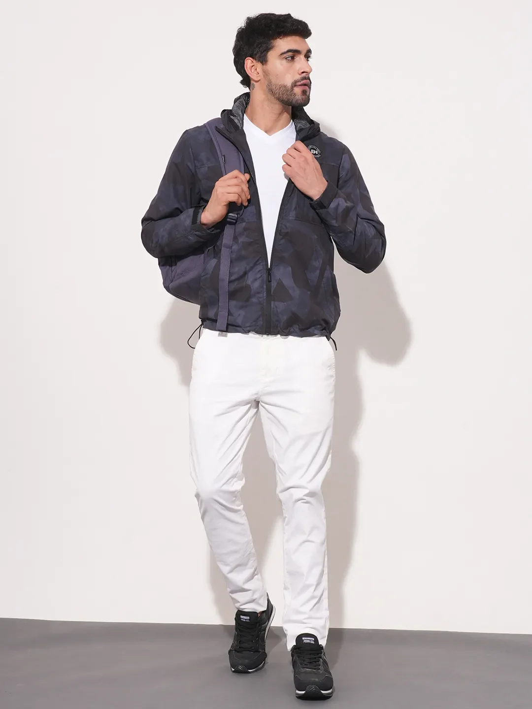 Black Regular Fit Men's Jacket by Being Human Clothing - Image 2