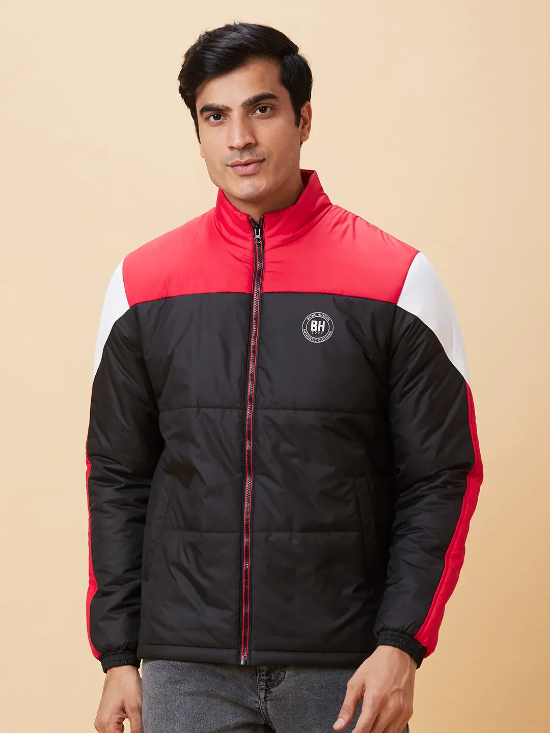 Black Regular Fit Men's Jacket by Being Human Clothing