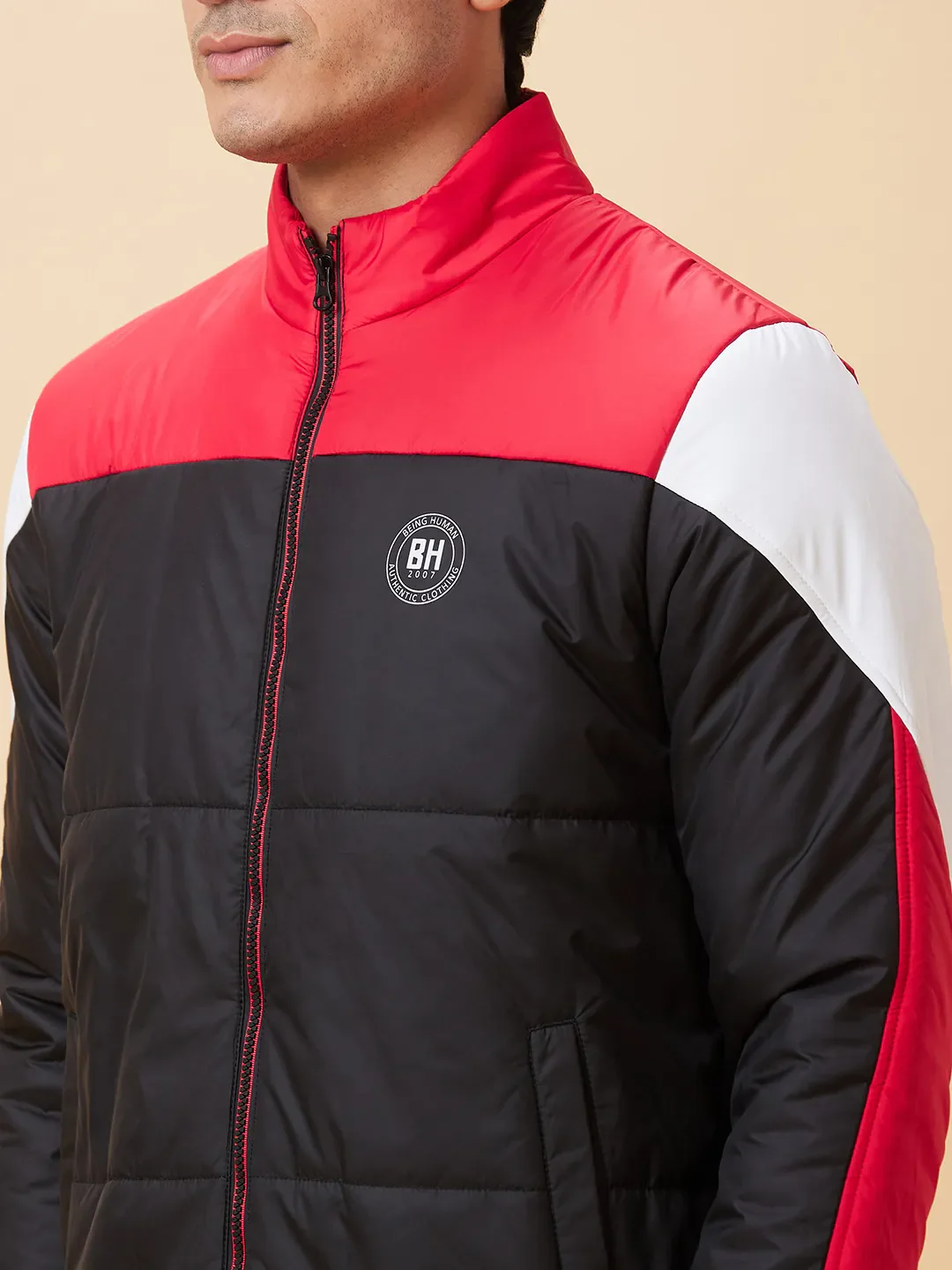 Black Regular Fit Men's Jacket by Being Human Clothing - Image 5