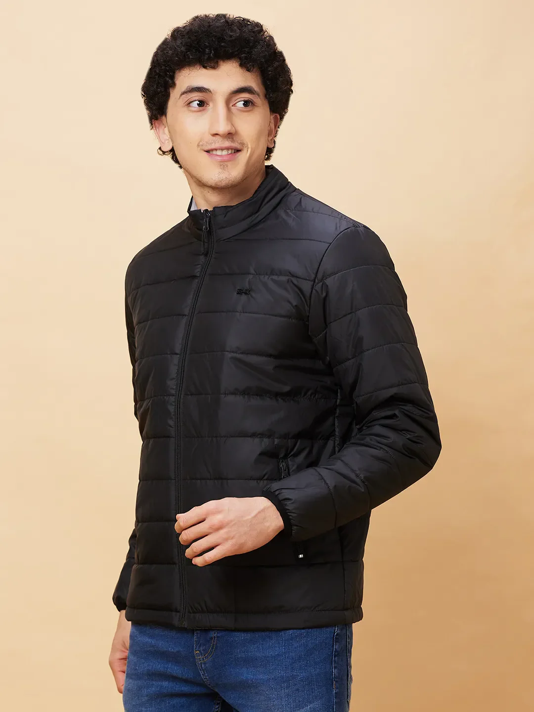 Black Regular Fit Long Sleeves Men's Jacket by Being Human Clothing - Image 4