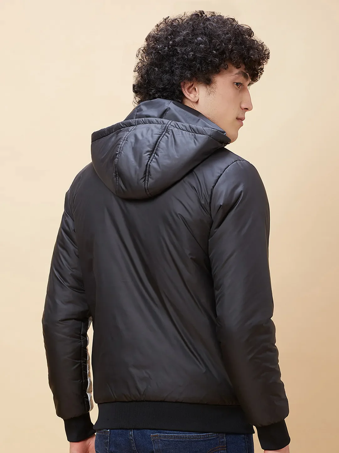 Black Regular Fit Long Sleeves Men's Jacket by Being Human Clothing - Image 3