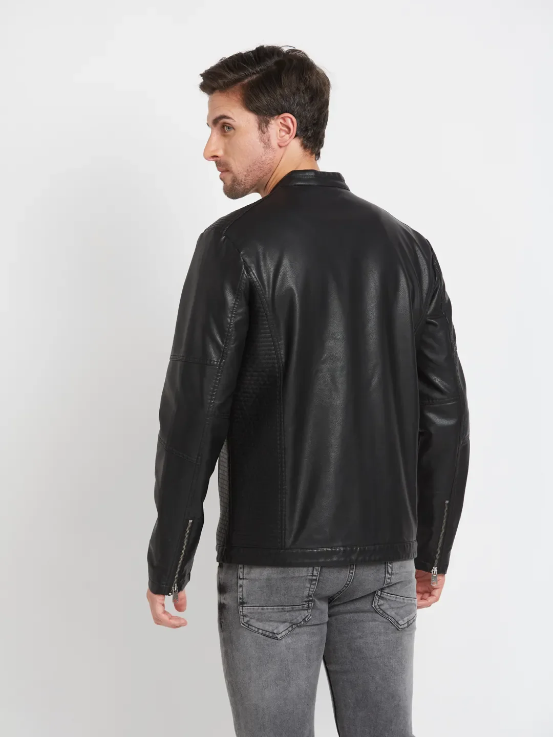 Black Regular Fit Long Sleeves Men's Jacket by Being Human Clothing - Image 3