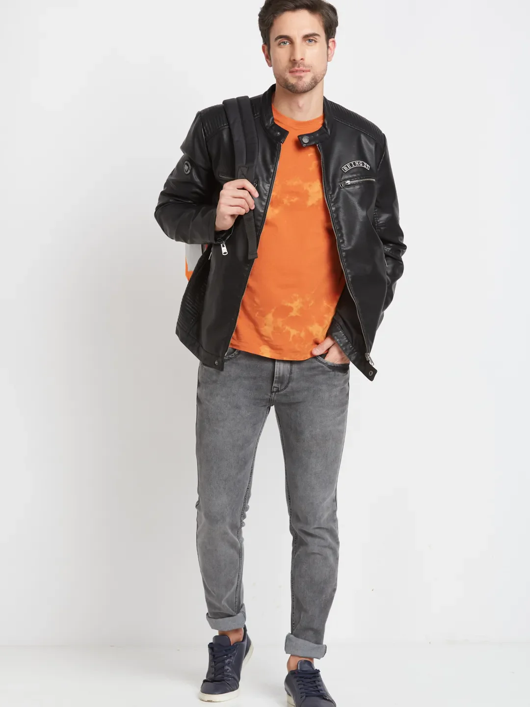 Black Regular Fit Long Sleeves Men's Jacket by Being Human Clothing - Image 5