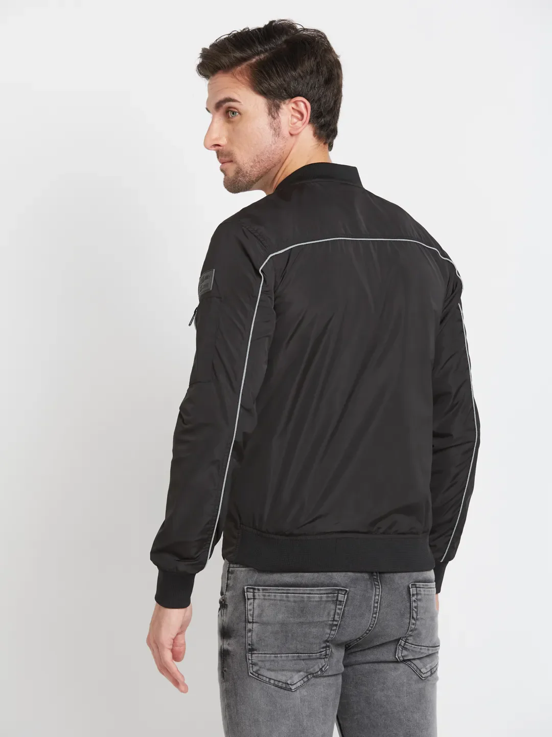 Black Regular Fit Long Sleeves Men's Jacket by Being Human Clothing - Image 3
