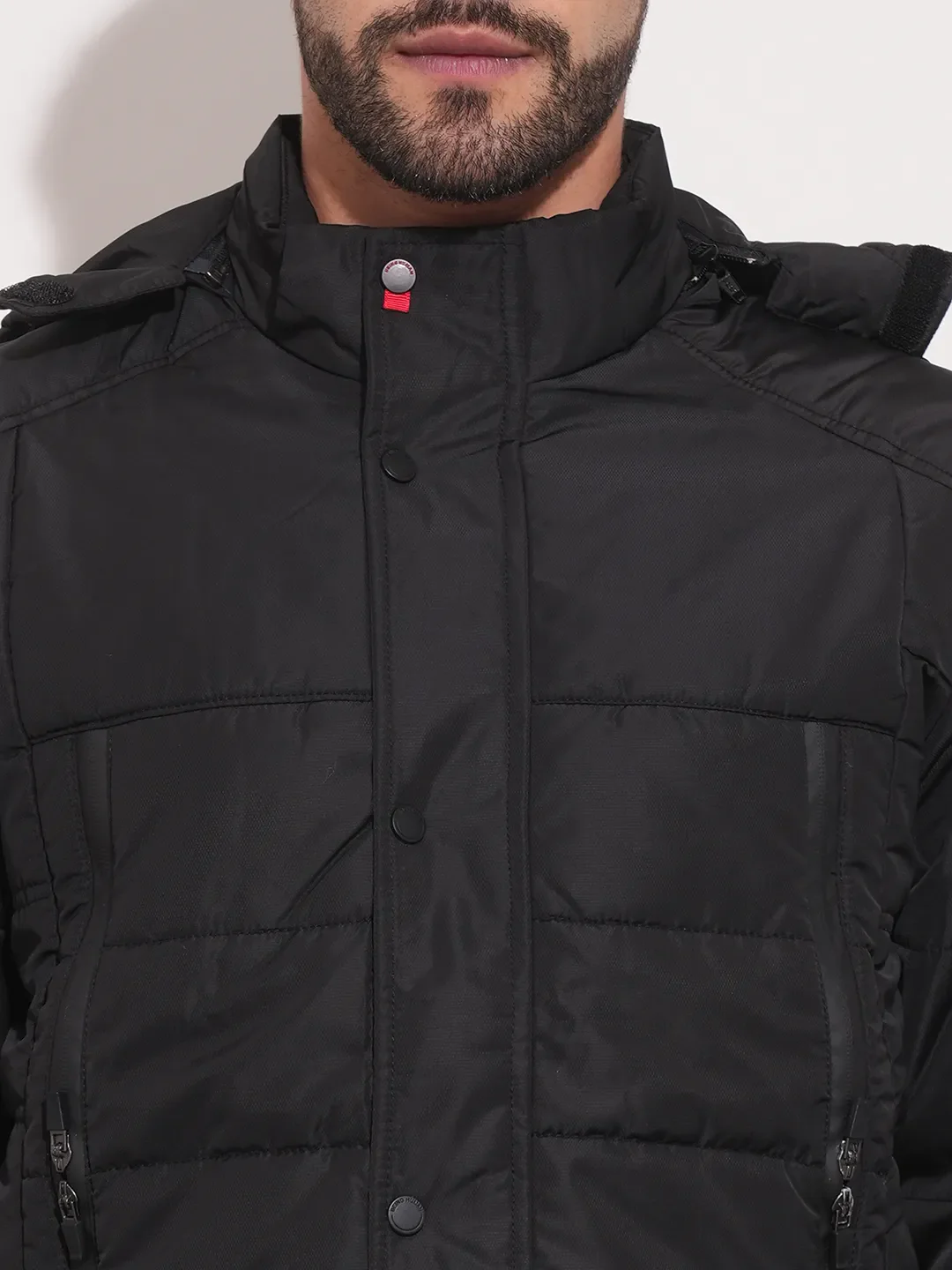 Black Regular Fit Long Sleeves Men's Jacket by Being Human Clothing - Image 5