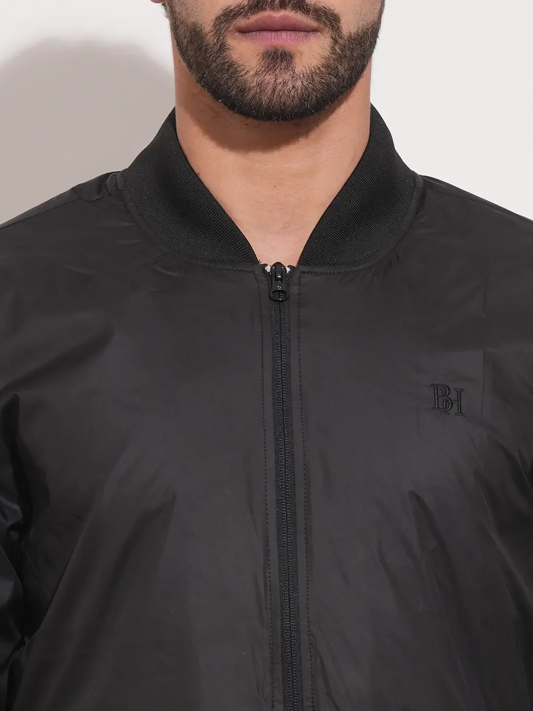 Black Regular Fit Long Sleeves Men's Jacket by Being Human Clothing - Image 5