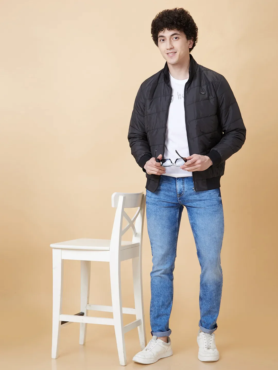 Black Regular Fit Long Sleeves Men's Jacket by Being Human Clothing - Image 4