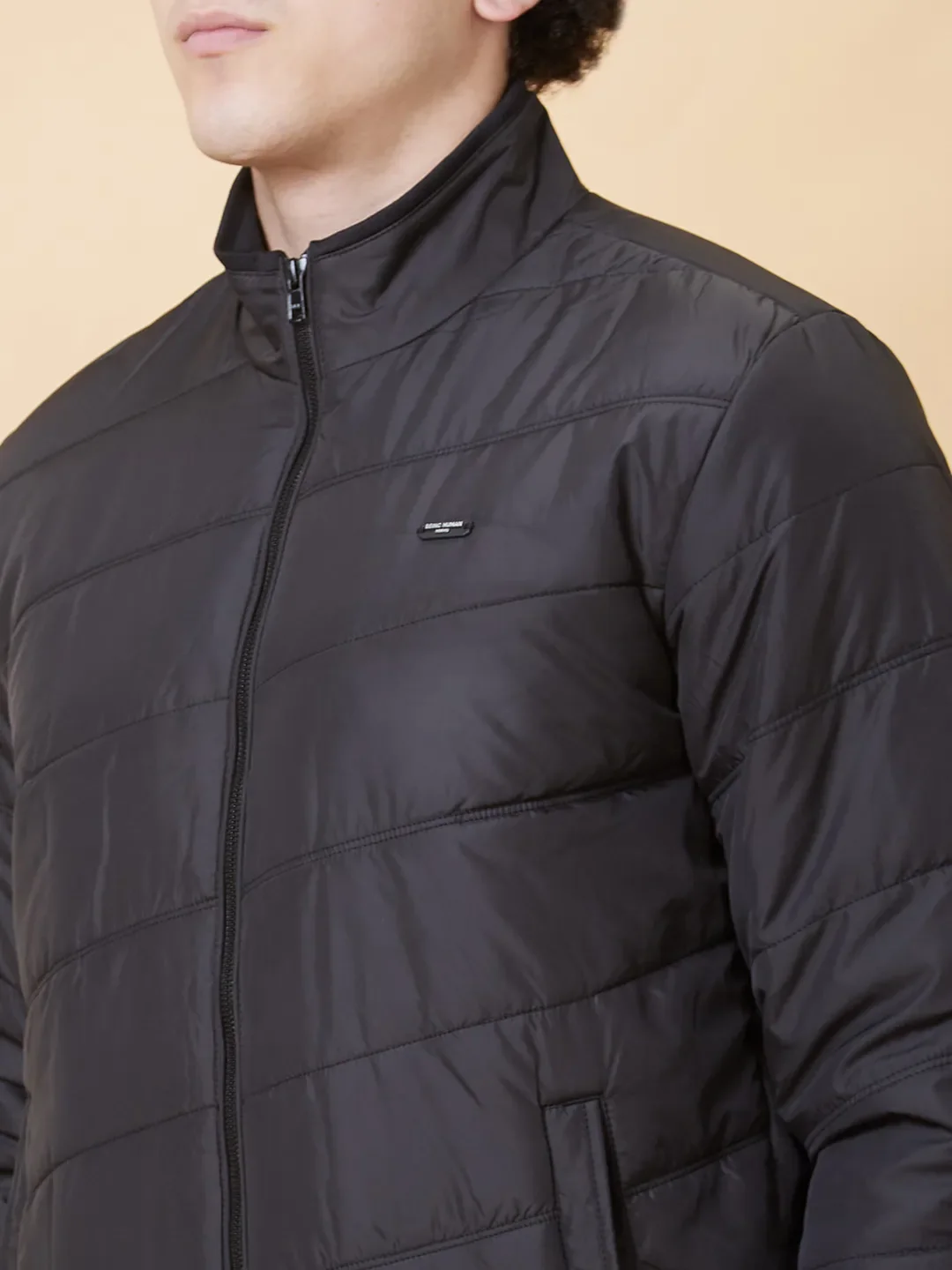 Black Regular Fit Long Sleeves Men's Jacket by Being Human Clothing - Image 5