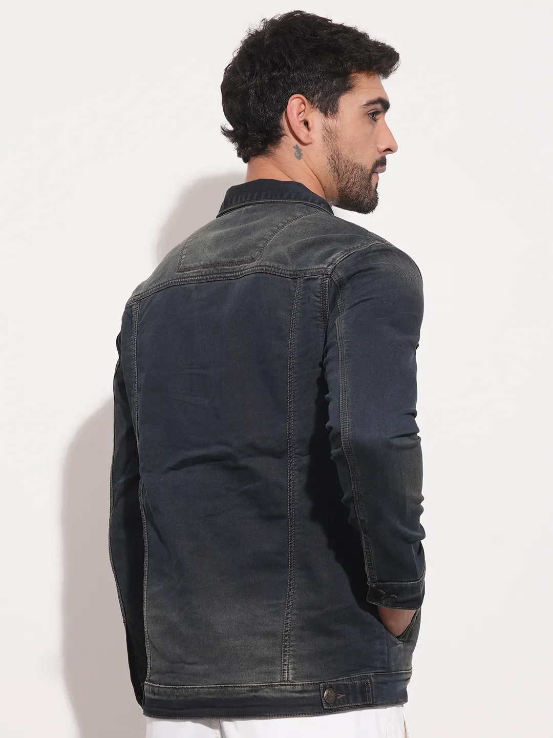 Blue Regular Fit Long Sleeves Men's Jacket by Being Human Clothing - Image 3