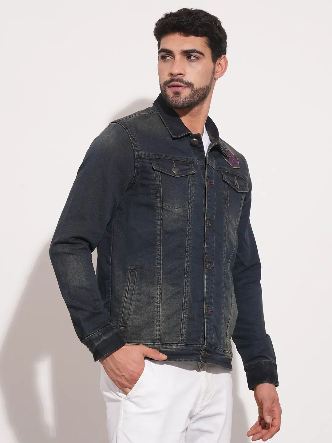 Blue Regular Fit Long Sleeves Men's Jacket by Being Human Clothing - Image 7