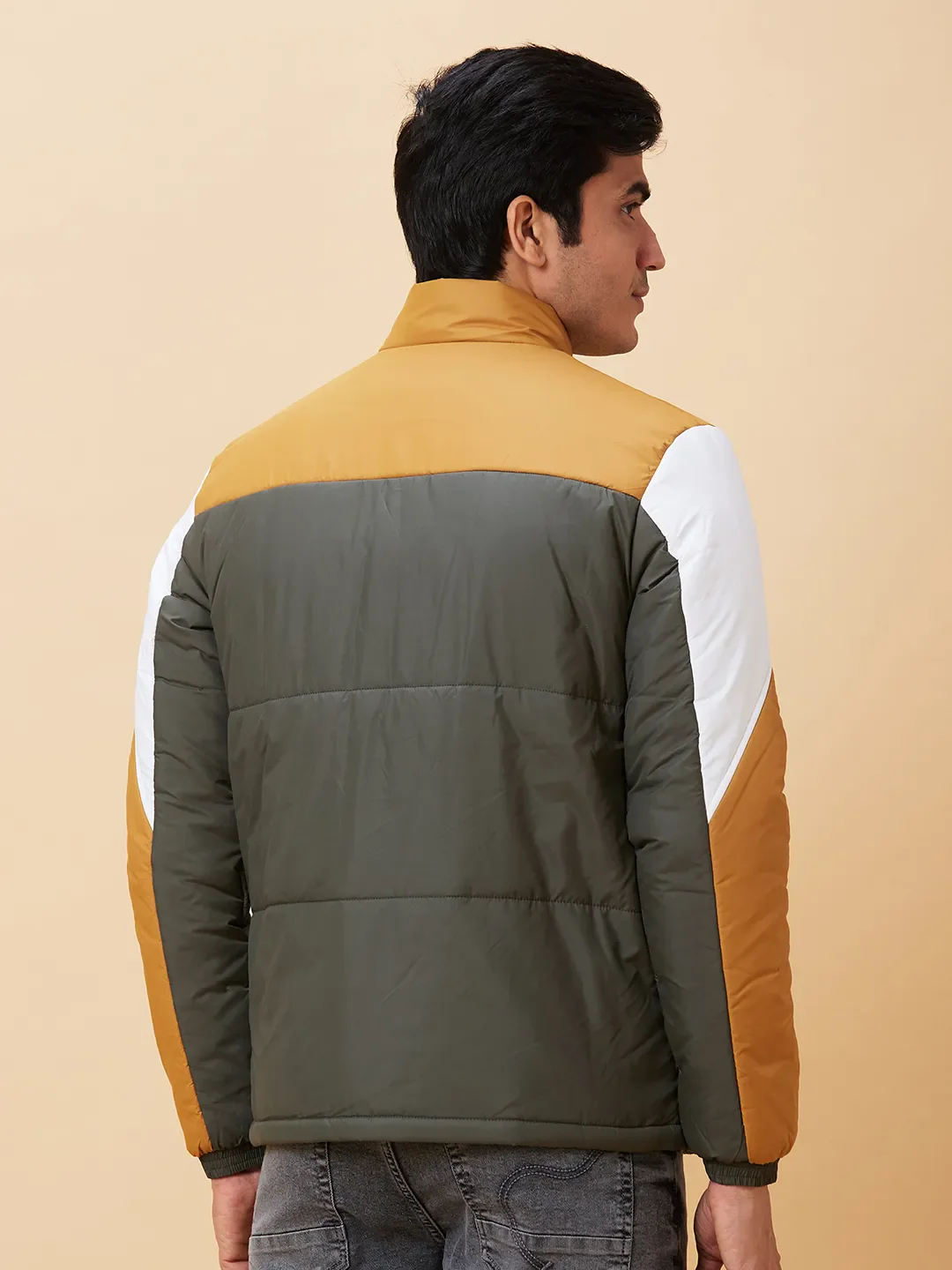 Bottle Green Regular Fit Men's Jacket by Being Human Clothing - Image 3