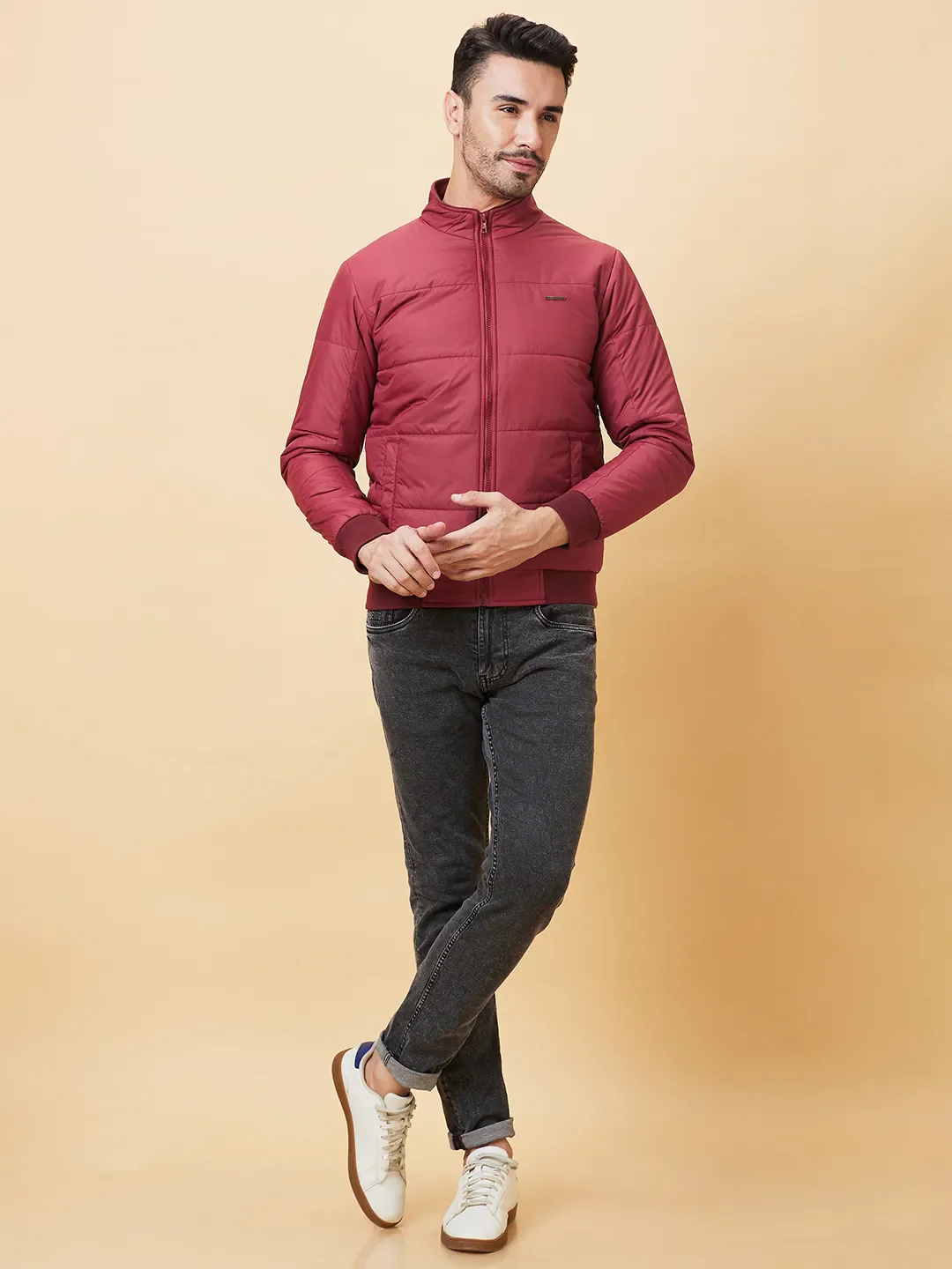Red Regular Fit Long Sleeves Men's Jacket by Being Human Clothing - Image 4