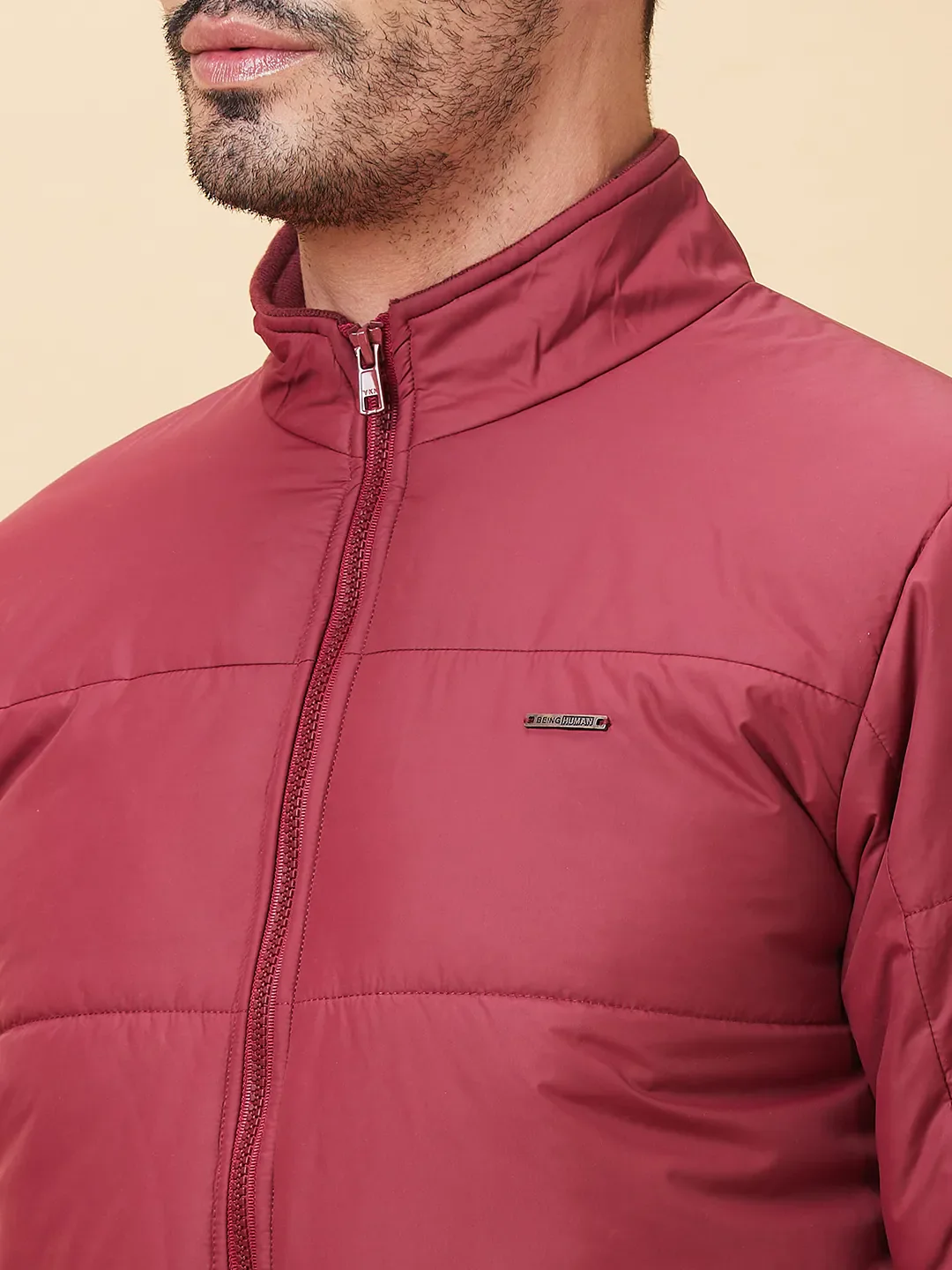 Red Regular Fit Long Sleeves Men's Jacket by Being Human Clothing - Image 5