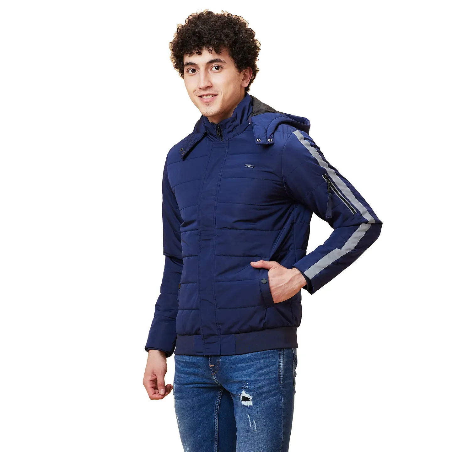 Blue Regular Fit Long Sleeves Men's Jacket by Being Human Clothing - Image 2