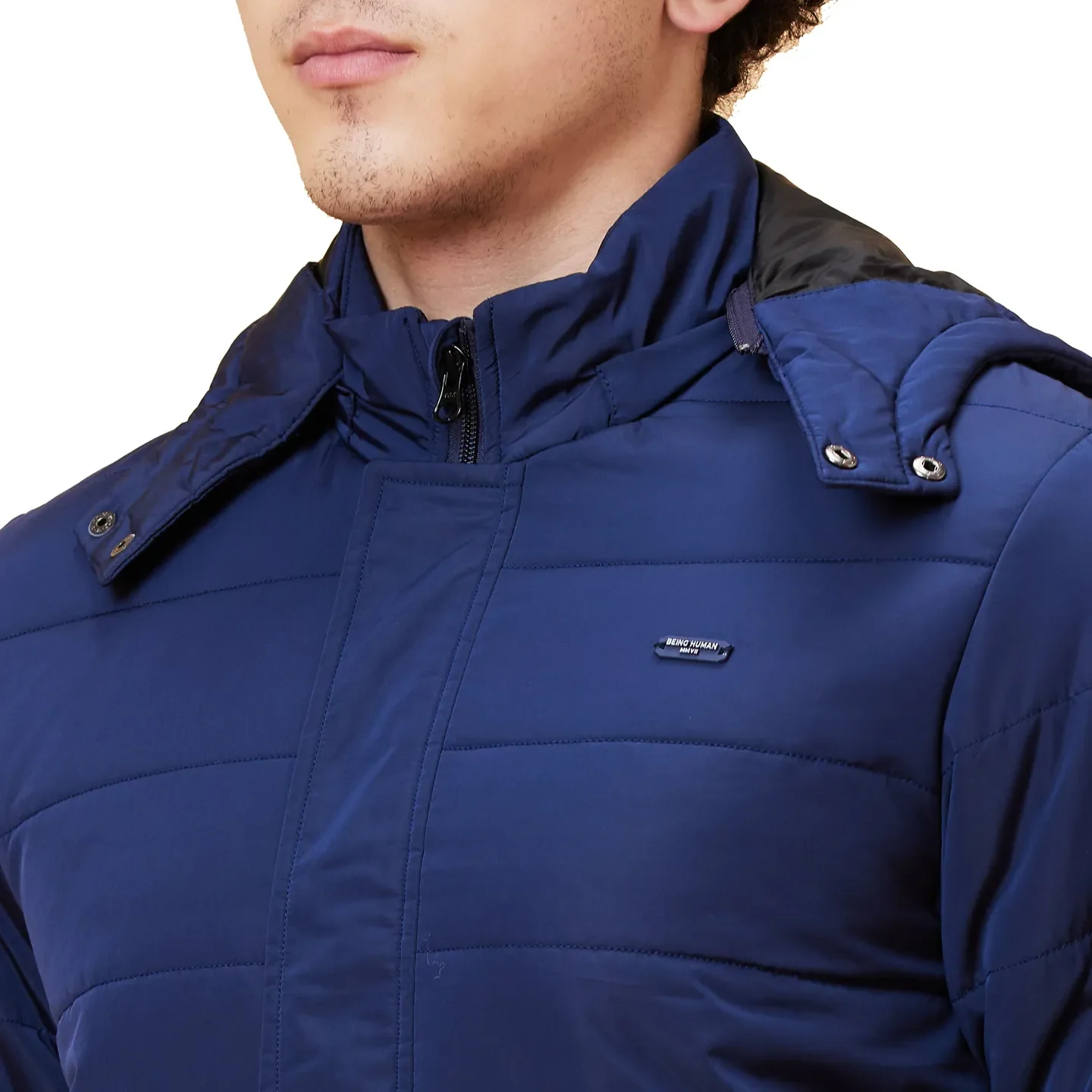 Blue Regular Fit Long Sleeves Men's Jacket by Being Human Clothing - Image 4