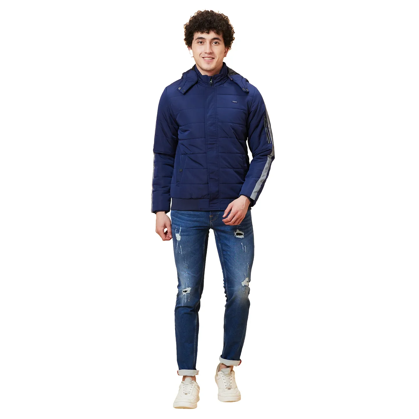 Blue Regular Fit Long Sleeves Men's Jacket by Being Human Clothing - Image 5