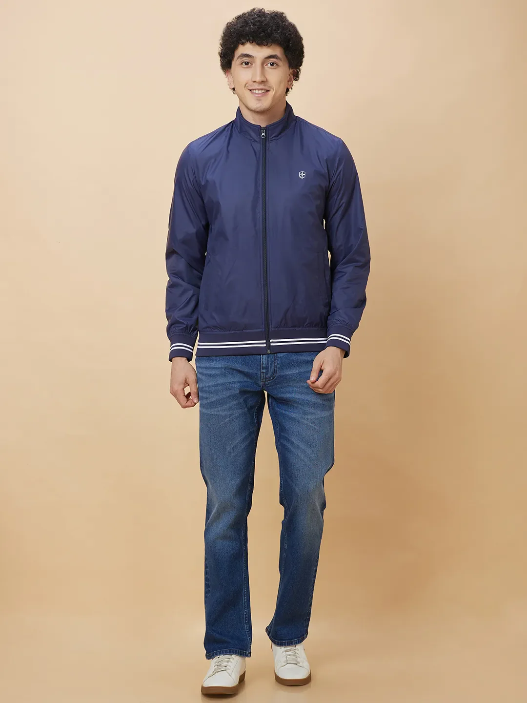 Blue Regular Fit Long Sleeves Men's Jacket by Being Human Clothing - Image 2