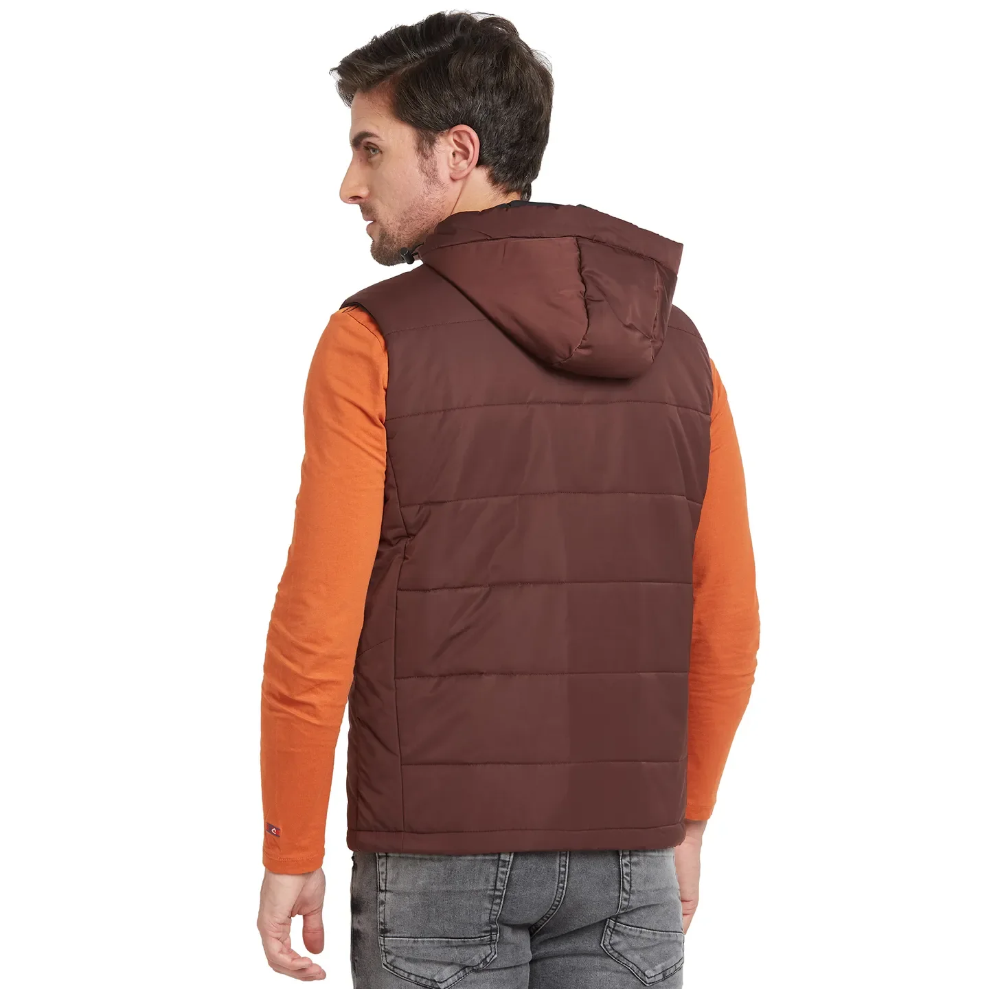 Red Regular Fit Sleevesles Men's Jacket by Being Human Clothing - Image 3