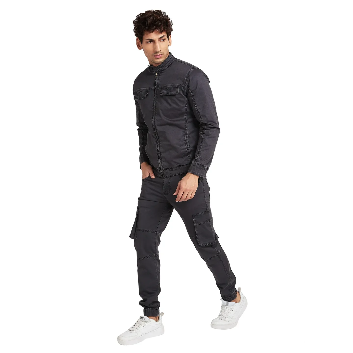 Grey Regular Fit Long Sleeves Men's Jacket by Being Human Clothing - Image 2