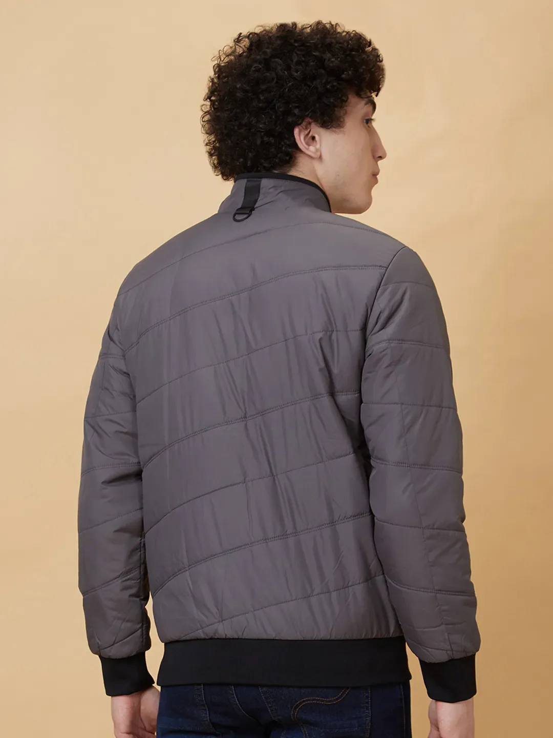 Grey Regular Fit Long Sleeves Men's Jacket by Being Human Clothing - Image 2