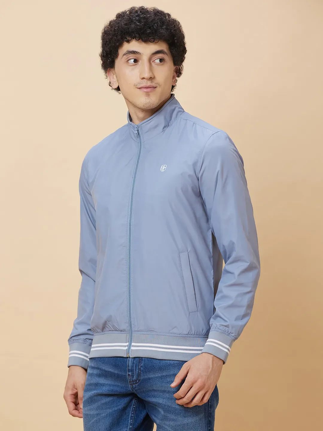 Grey Regular Fit Long Sleeves Men's Jacket by Being Human Clothing - Image 4