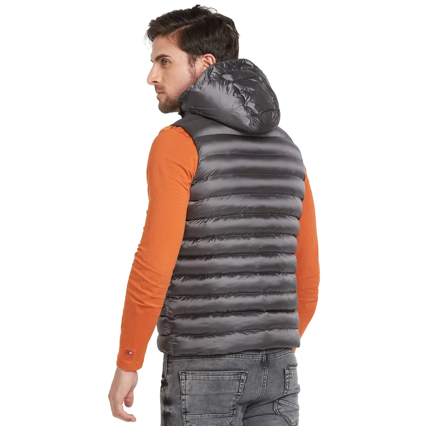 Grey Regular Fit Sleevesles Men's Jacket by Being Human Clothing - Image 3