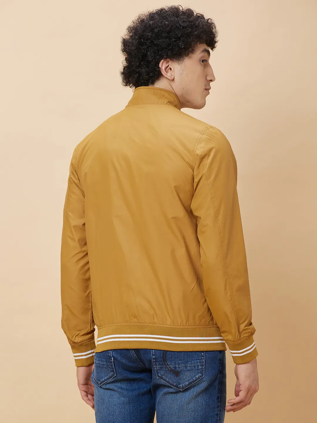 Yellow Regular Fit Long Sleeves Men's Jacket by Being Human Clothing - Image 3