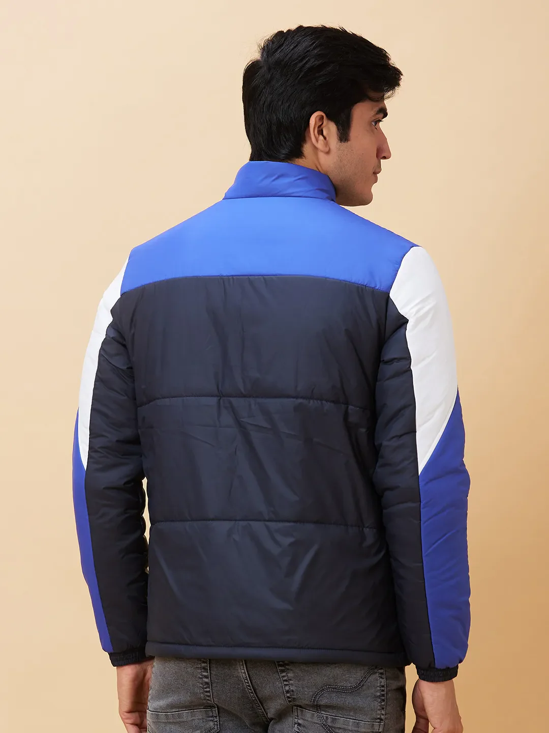 Navy Regular Fit Men's Jacket by Being Human Clothing - Image 3
