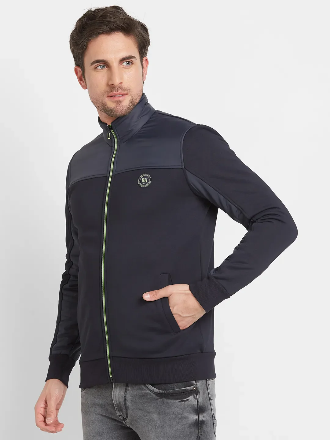 Blue Regular Fit Long Sleeves Men's Jacket by Being Human Clothing - Image 4