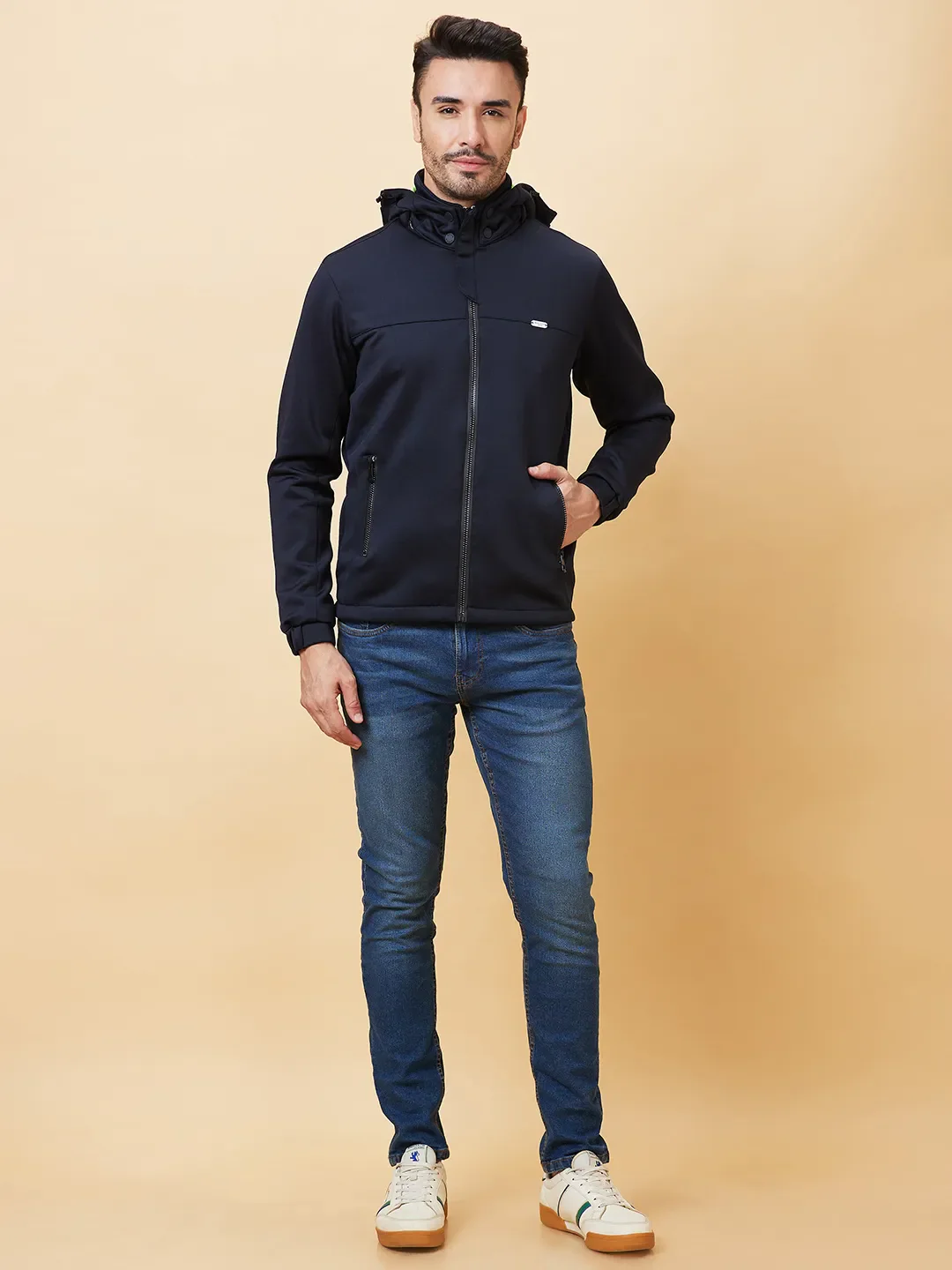 Blue Regular Fit Long Sleeves Men's Jacket by Being Human Clothing - Image 2