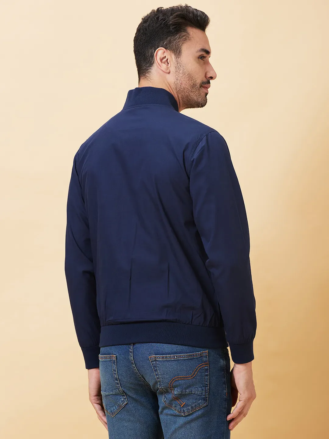 Blue Regular Fit Long Sleeves Men's Jacket by Being Human Clothing - Image 3