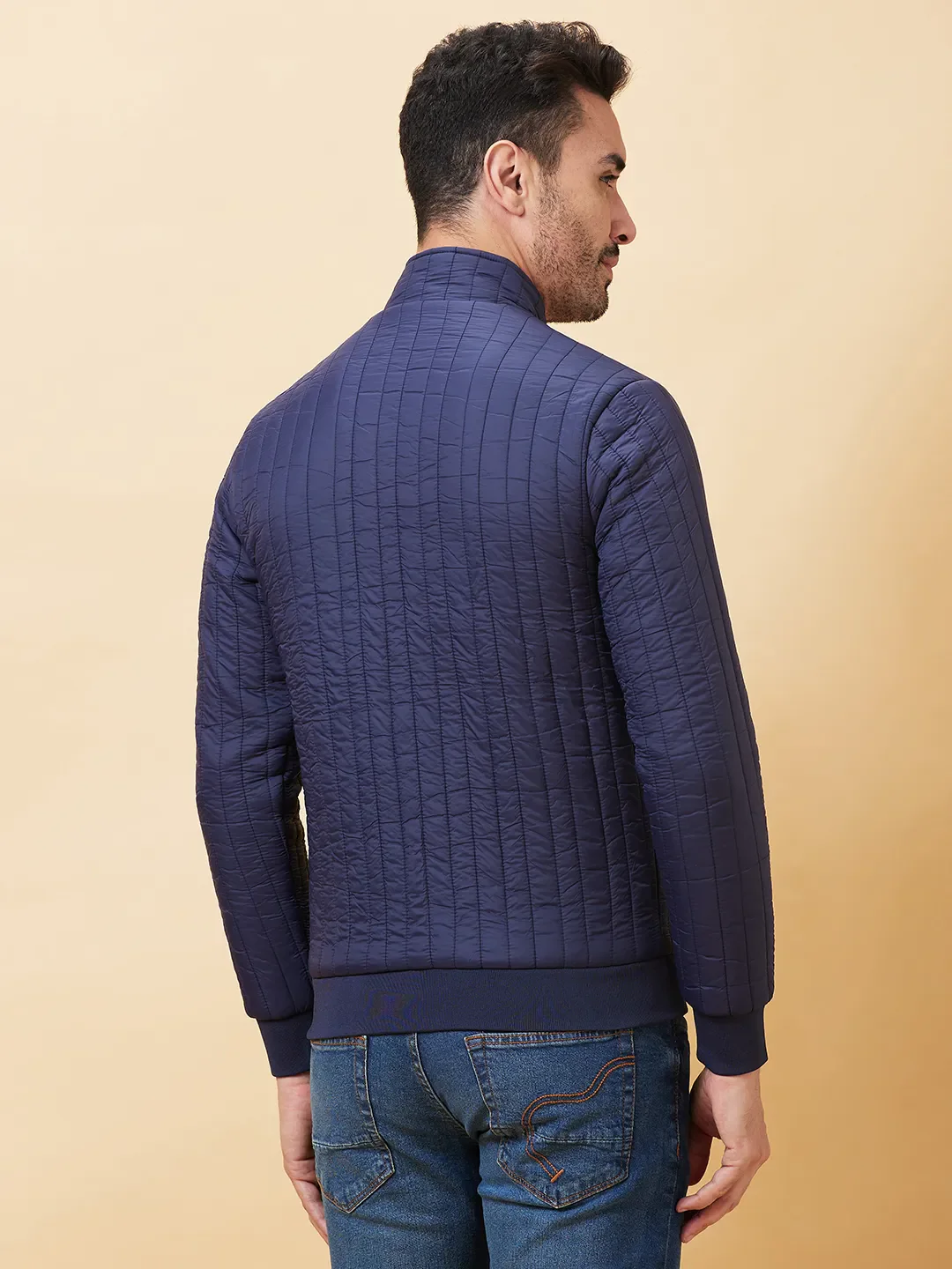 Blue Regular Fit Long Sleeves Men's Jacket by Being Human Clothing - Image 3