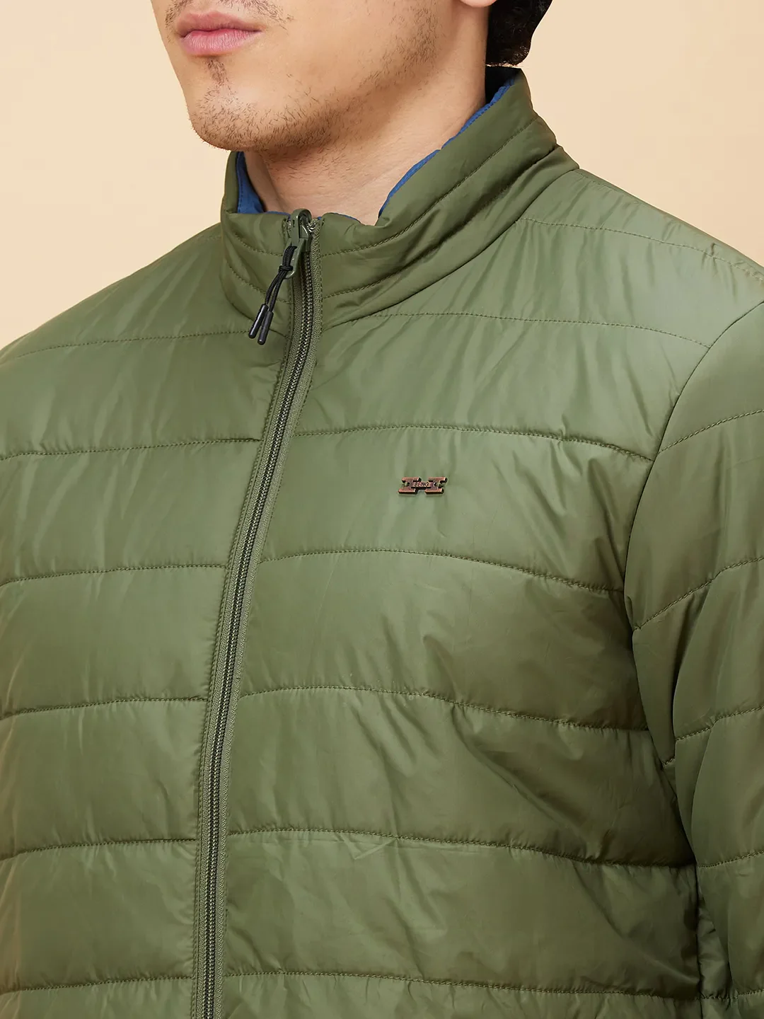 Olive Regular Fit Long Sleeves Men's Jacket by Being Human Clothing - Image 5