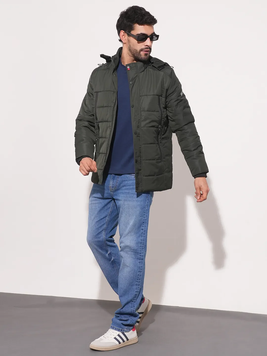 Olive Regular Fit Long Sleeves Men's Jacket by Being Human Clothing - Image 2