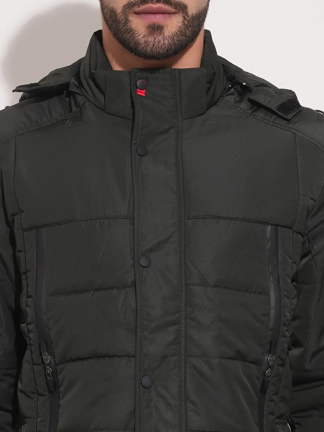 Olive Regular Fit Long Sleeves Men's Jacket by Being Human Clothing - Image 4