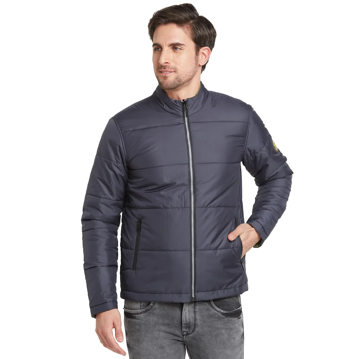 Olive Regular Fit Long Sleeves Men's Jacket by Being Human Clothing