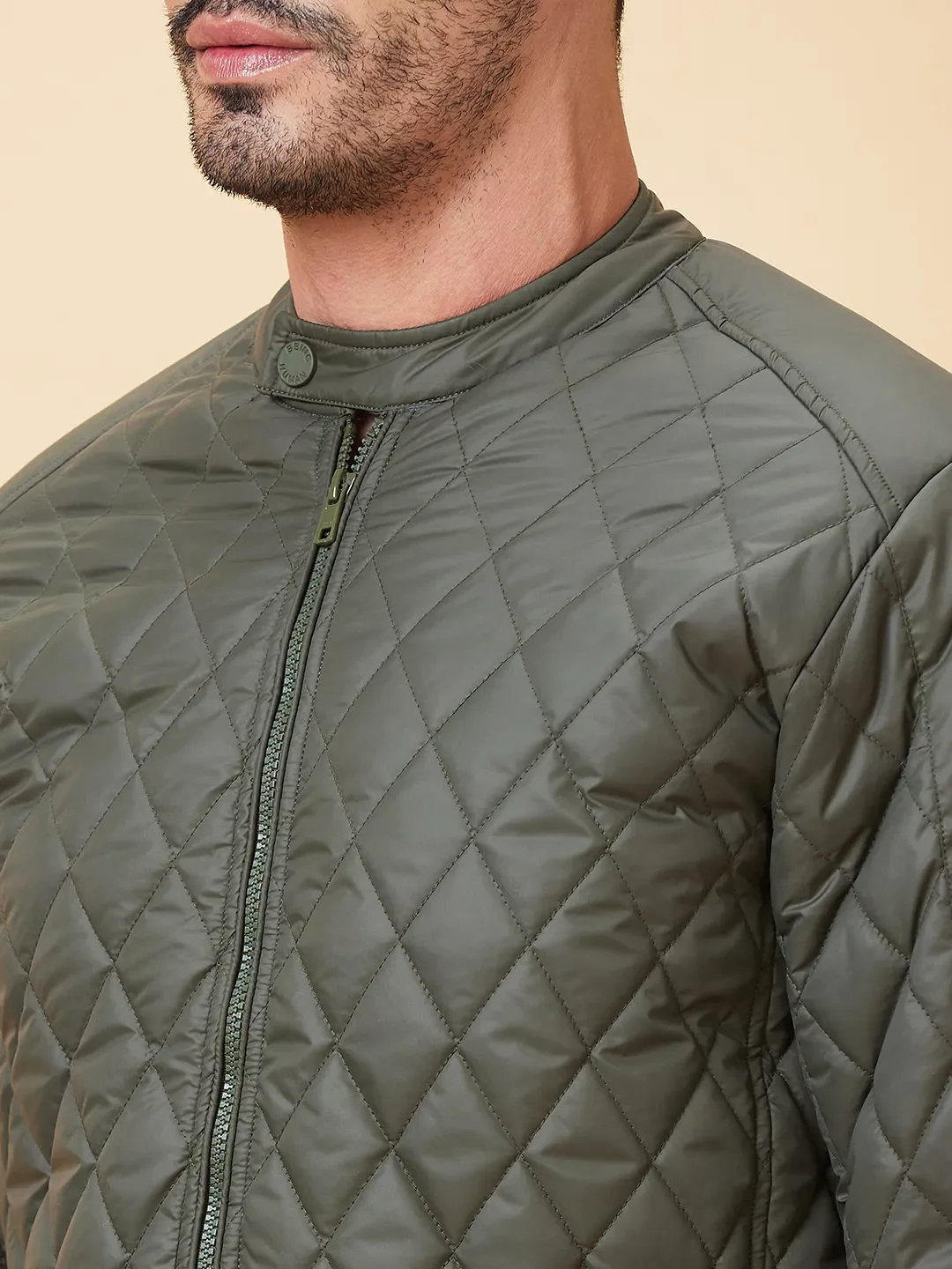Olive Regular Fit Long Sleeves Men's Jacket by Being Human Clothing - Image 5