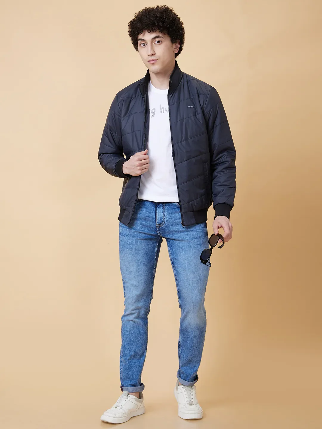 Blue Regular Fit Long Sleeves Men's Jacket by Being Human Clothing - Image 3