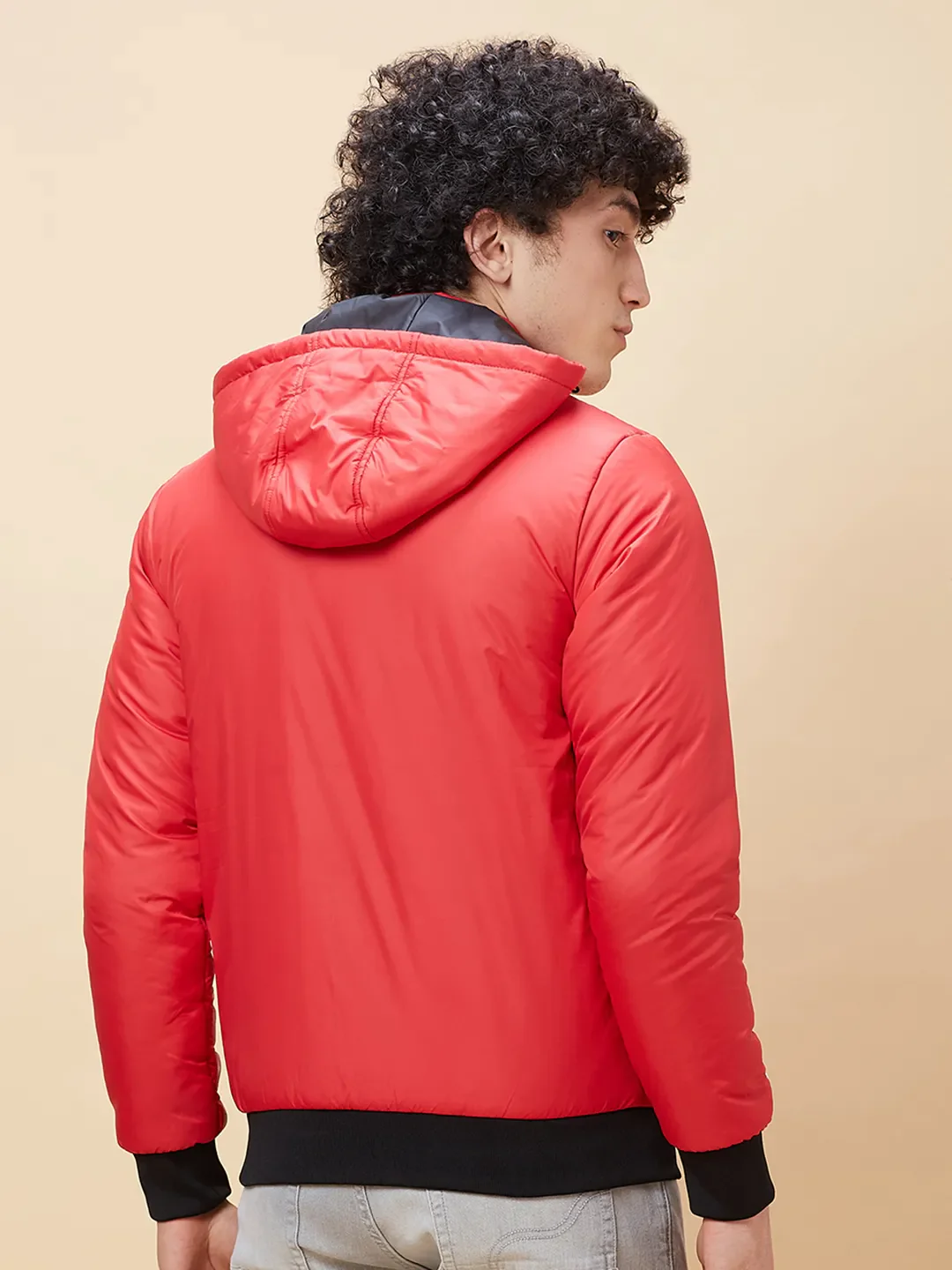 Red Regular Fit Men's Jacket by Being Human Clothing - Image 3