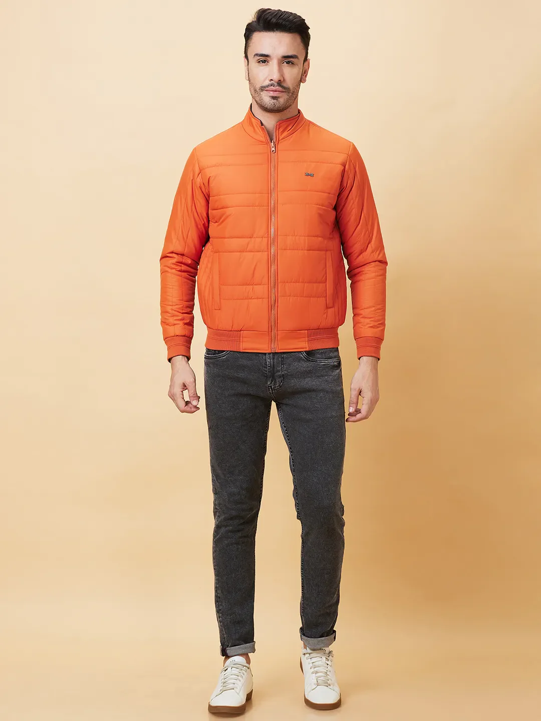 Rust Regular Fit Men's Jacket by Being Human Clothing - Image 2