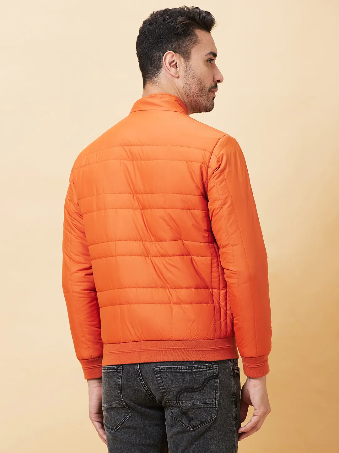 Rust Regular Fit Men's Jacket by Being Human Clothing - Image 3