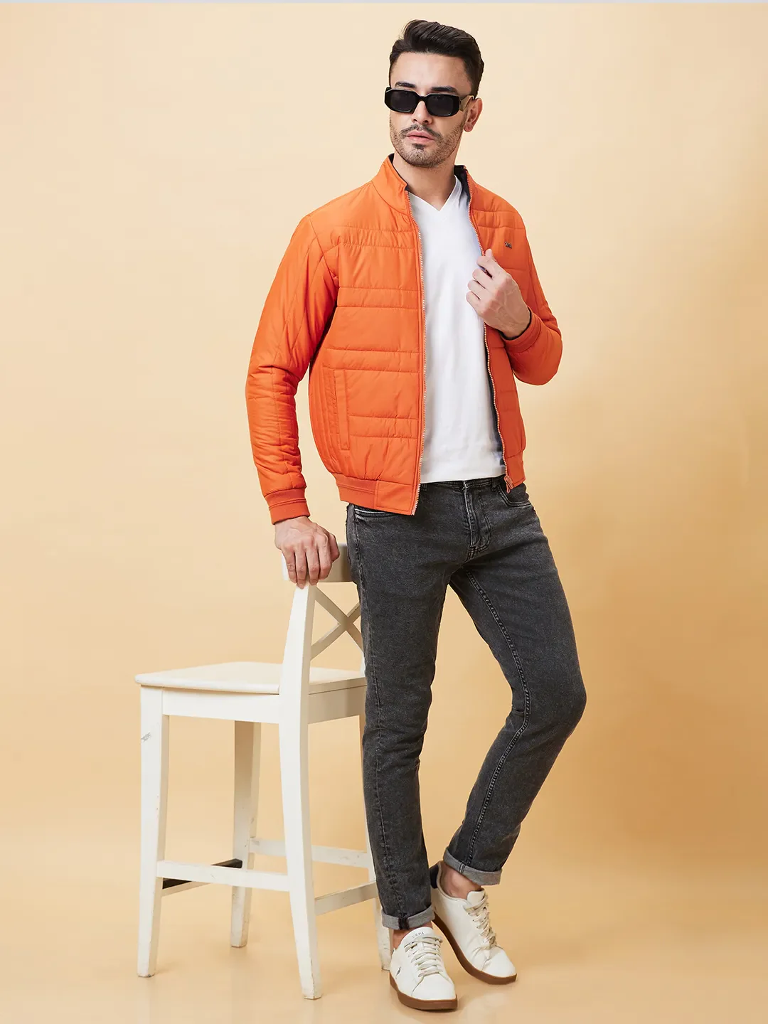 Rust Regular Fit Men's Jacket by Being Human Clothing - Image 6