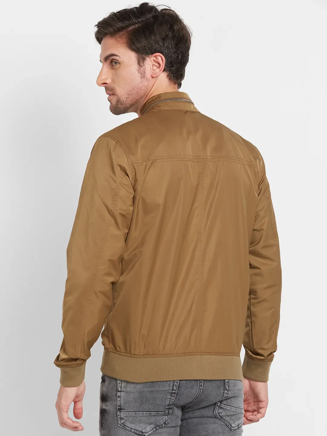 Brown Regular Fit Long Sleeves Men's Jacket by Being Human Clothing - Image 3
