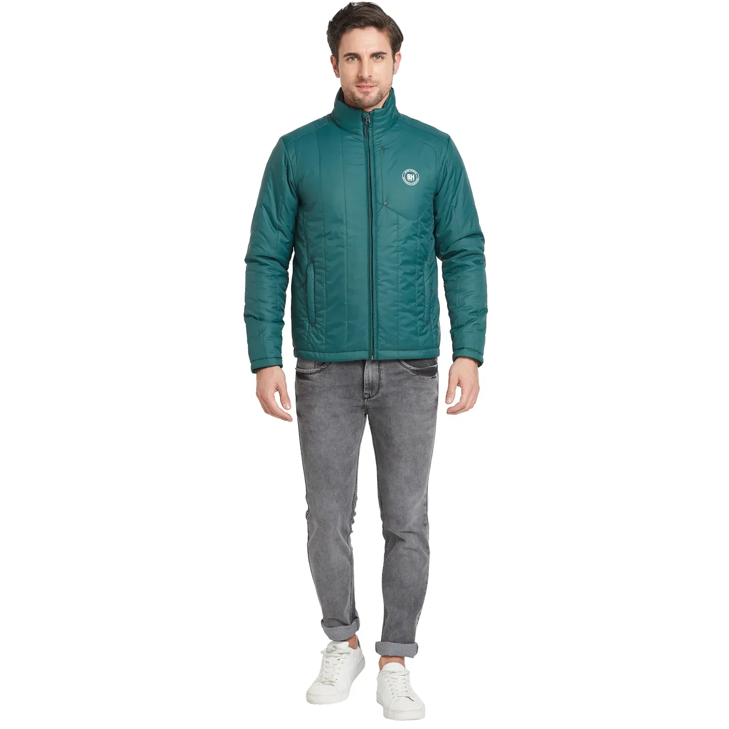 Green Regular Fit Long Sleeves Men's Jacket by Being Human Clothing - Image 2