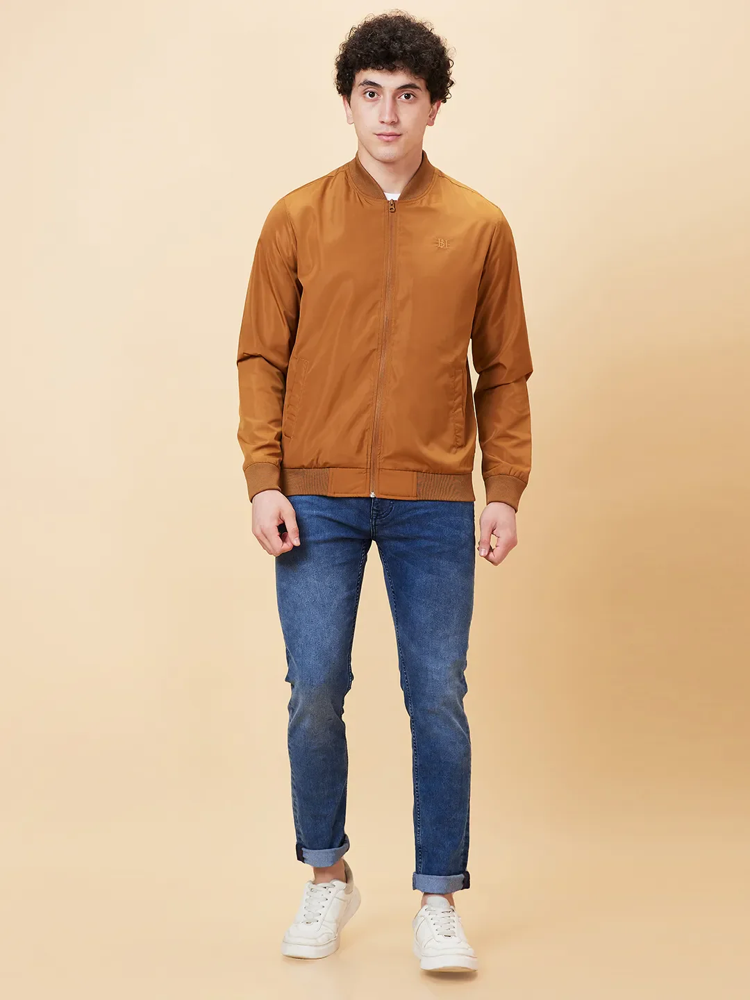 Brown Regular Fit Long Sleeves Men's Jacket by Being Human Clothing - Image 2
