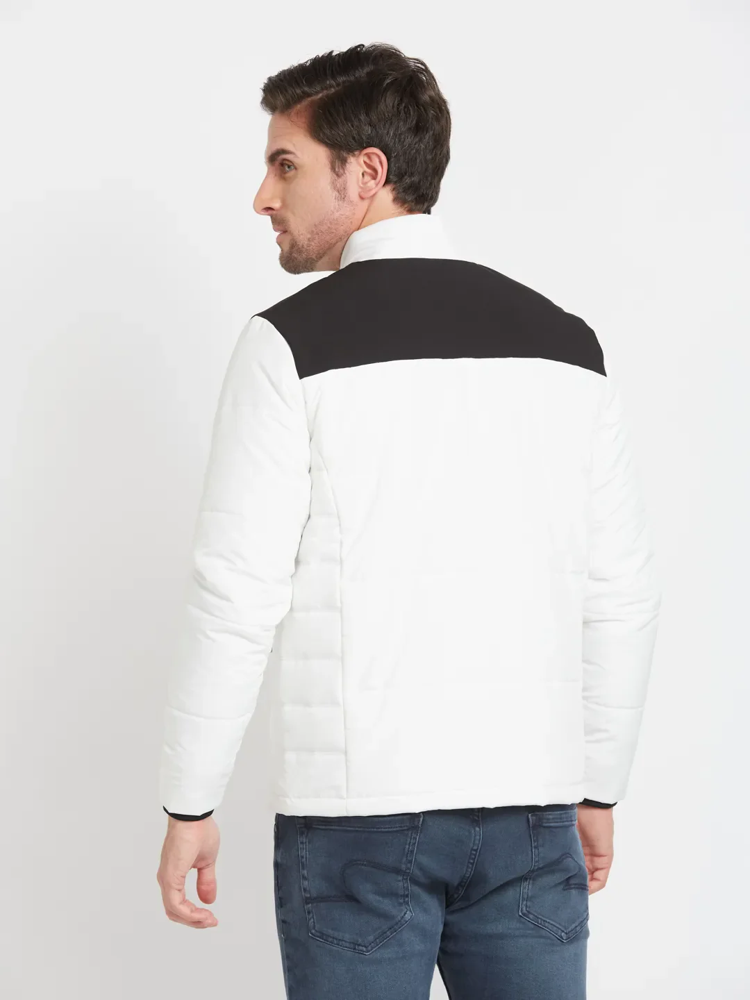 White Regular Fit Long Sleeves Men's Jacket by Being Human Clothing - Image 3