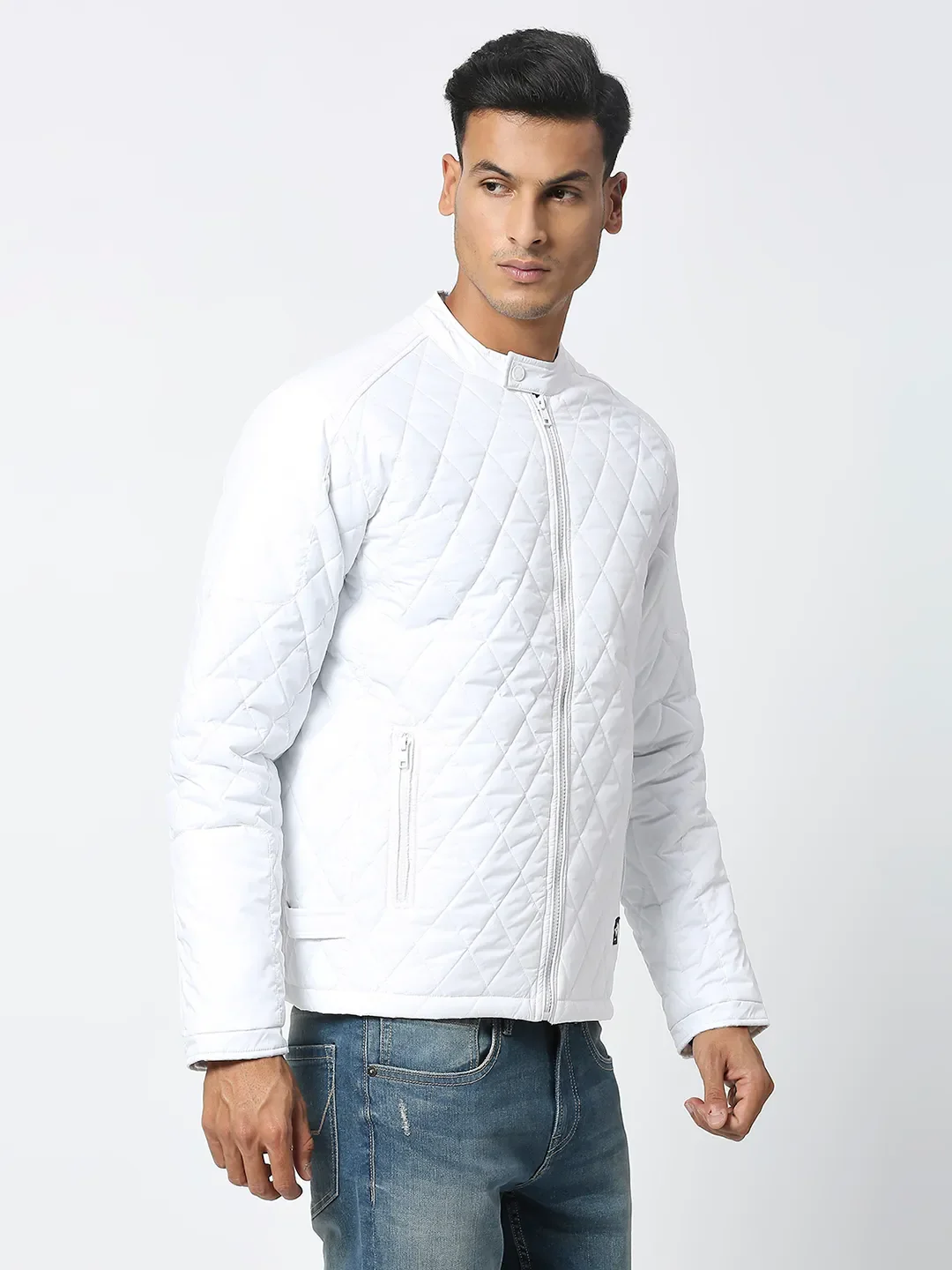 White Regular Fit Long Sleeves Men's Jacket by Being Human Clothing - Image 3